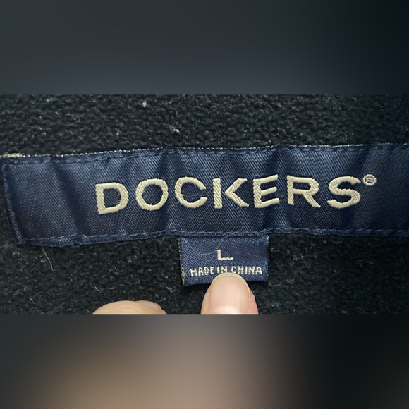 Vintage Dockers Men's Bomber Jacket with Leather Collar - Picture 3 of 9